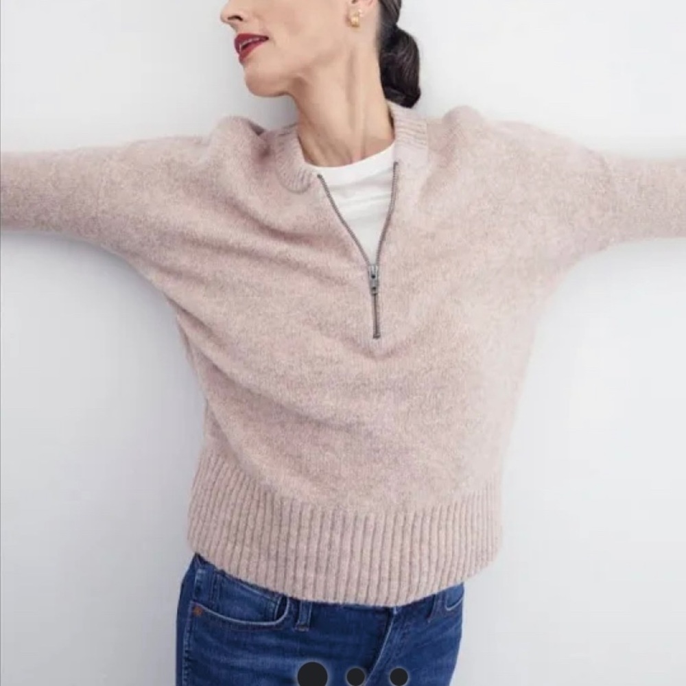 Madewell York Half-Zip Up Wool Blend